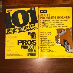 TWO (1974) Motor 101 Shop Secrets and Auto Problem Solver Books